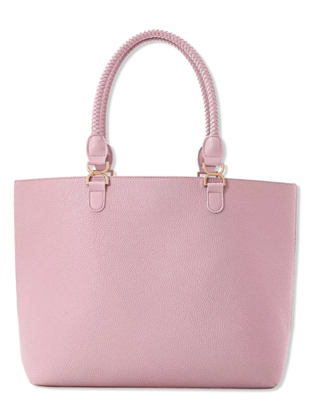 Blush Pink Braided Handle Tote Bag